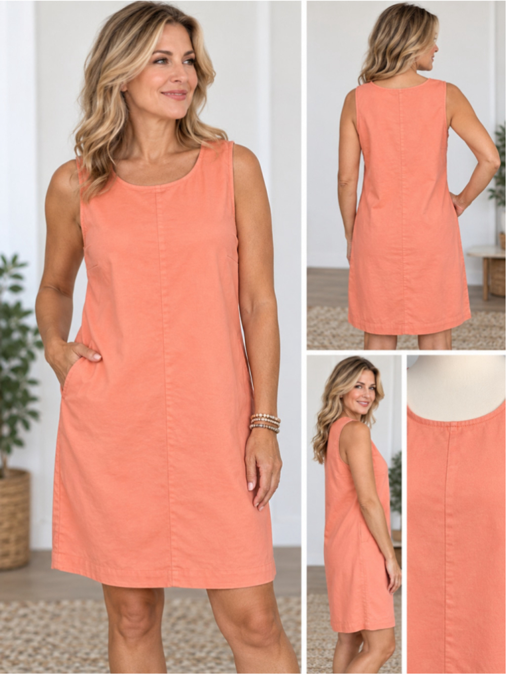 Women's Liz Claiborne Sleeveless Mini Dress, Size L, Coral